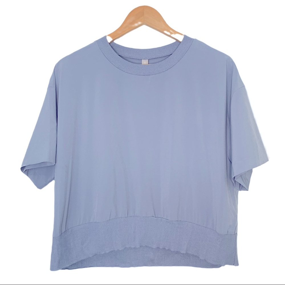 Athleta zephy crop short sleeve top